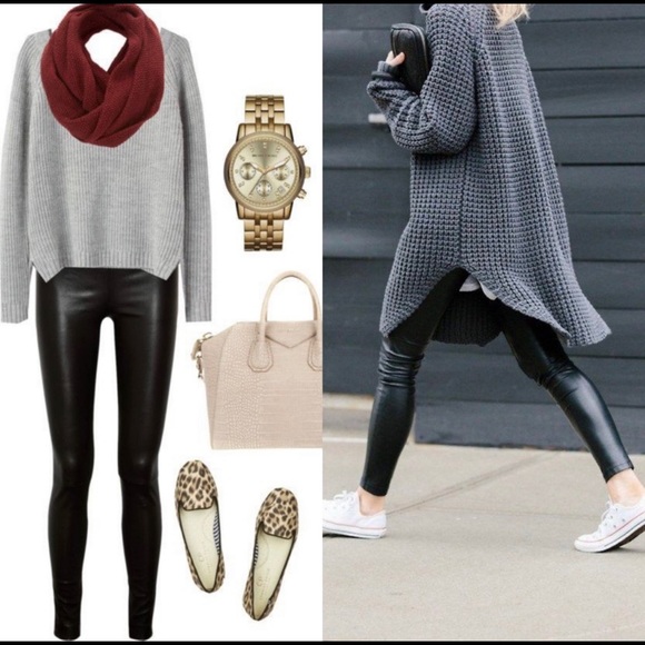 Black High Waist Faux Leather Leggings - Picture 3 of 4